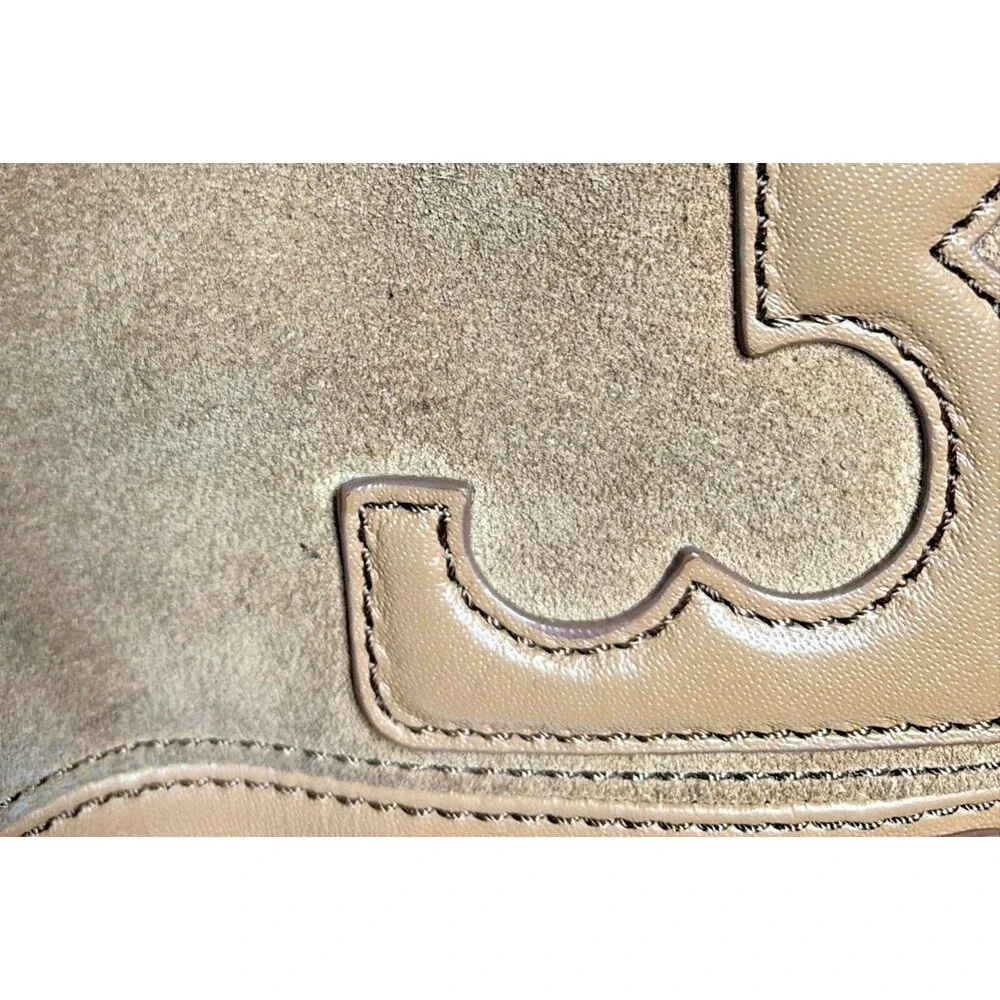 Tory Burch Natalie Patchwork Satchel Camel Brown Size Large Crossbody Strap